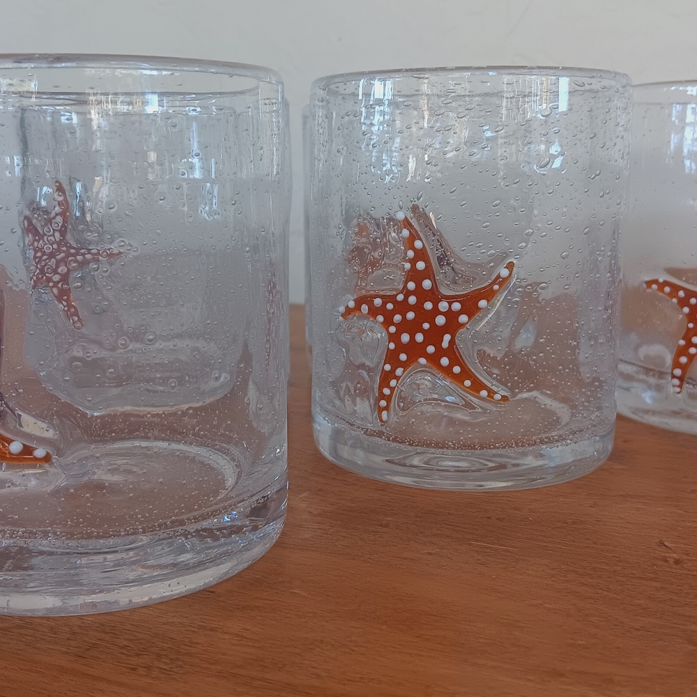 Starfish Handblown Lowball Tumbler Set Of 6 - Picture 6 of 7
